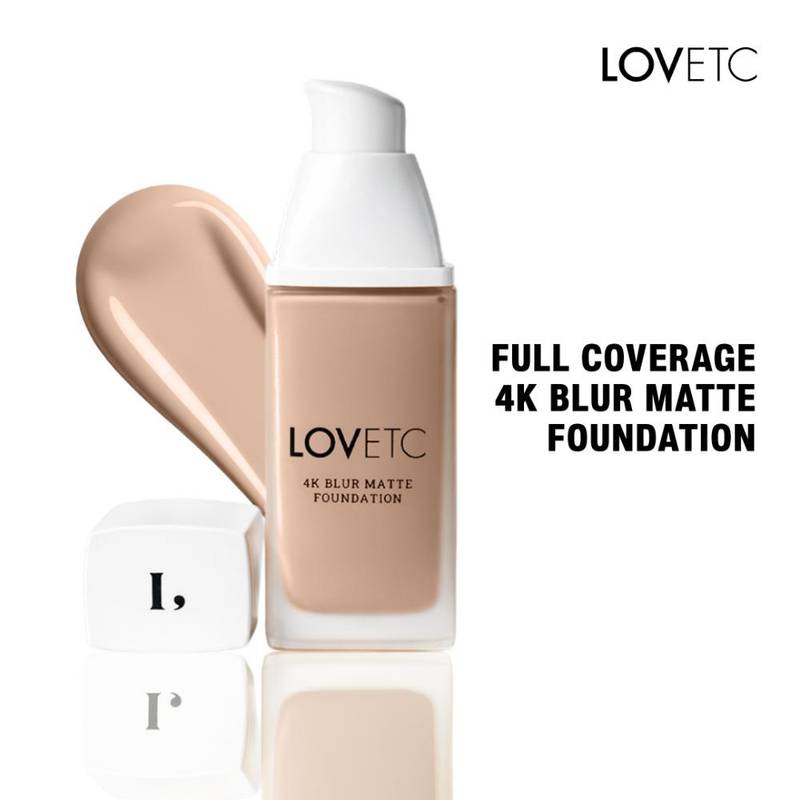 LOVETC 4K Blur Matte Foundation, Longwear High Coverage - Vanilla