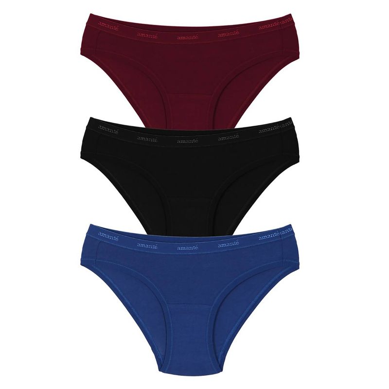 Buy Amante Three PiecePanty Pack Maroon Navy Black Online