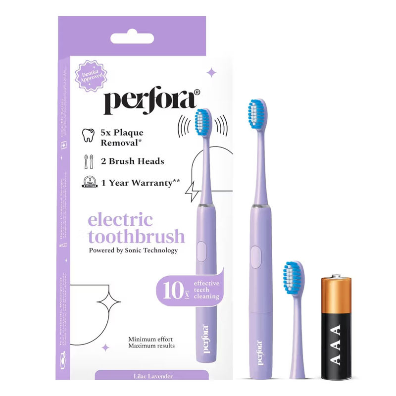 Perfora Smart Electric Toothbrush With 2 Brush Heads (Lilac Lavender)