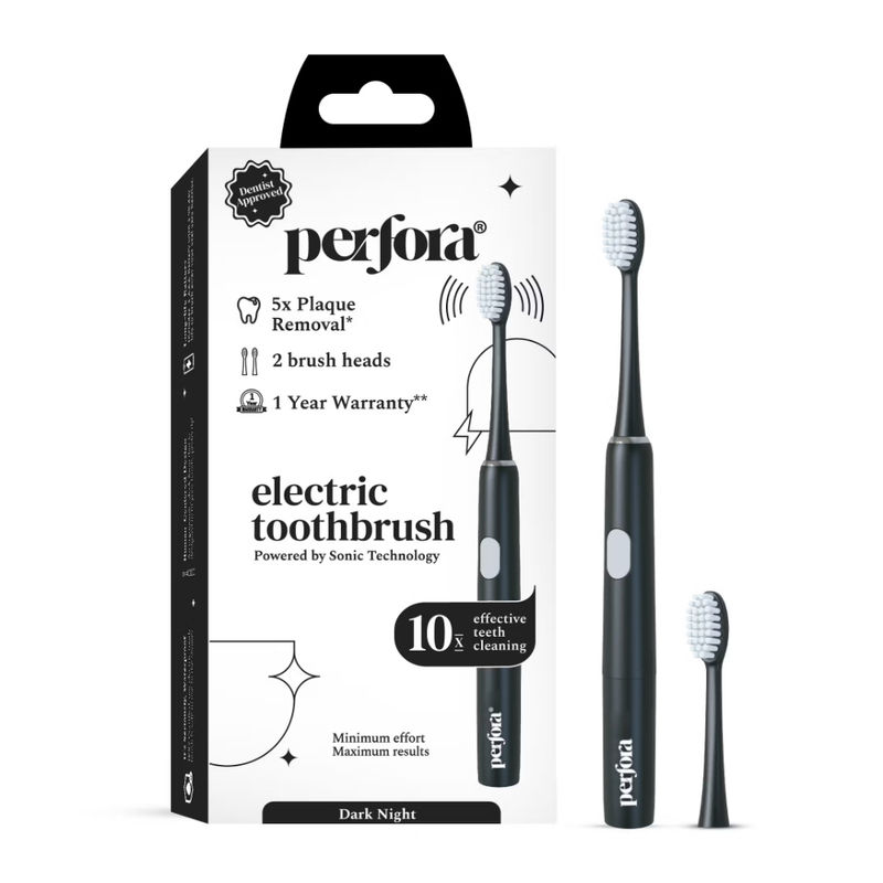 Perfora Smart Electric Toothbrush With 2 Brush Heads (Dark Night)