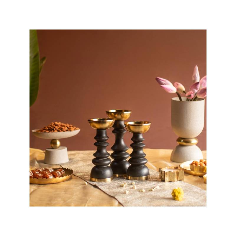 Buy Logam Ignis Candle Holder Pack Of 3 Online