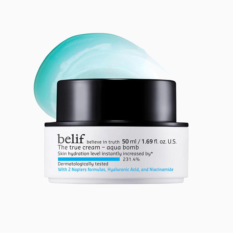 belif Aqua Bomb Gel Moisturizer Vegan Korean Hydrating Face Cream With Niacinamide & Hyaluronic Acid