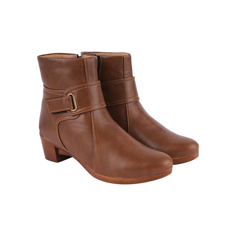 Shoetopia Comfortable Stylish Brown Casual Boots for Women (EURO 36)