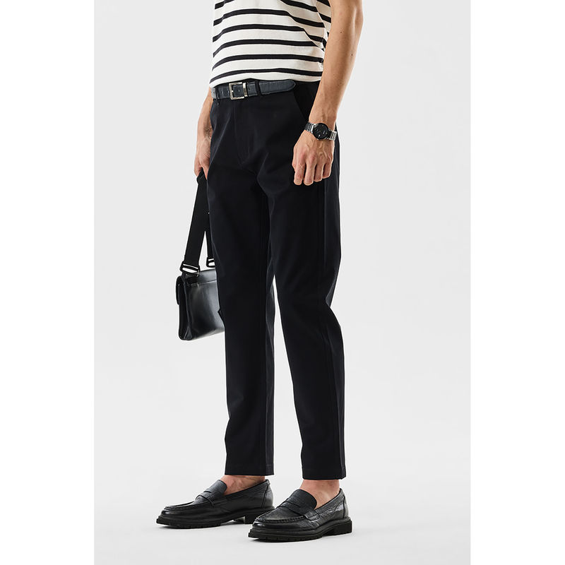 Snitch Black Solid Slim Casual Chinos for Men (34)