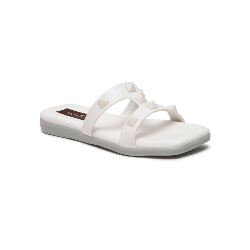 VALIOSAA White Solid Casual Flats (EURO 37)