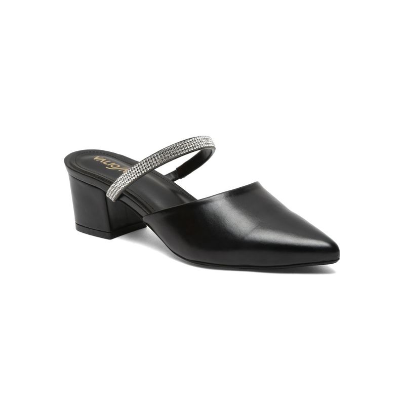 VALIOSAA Black Solid Party Pointed Heels (EURO 36)