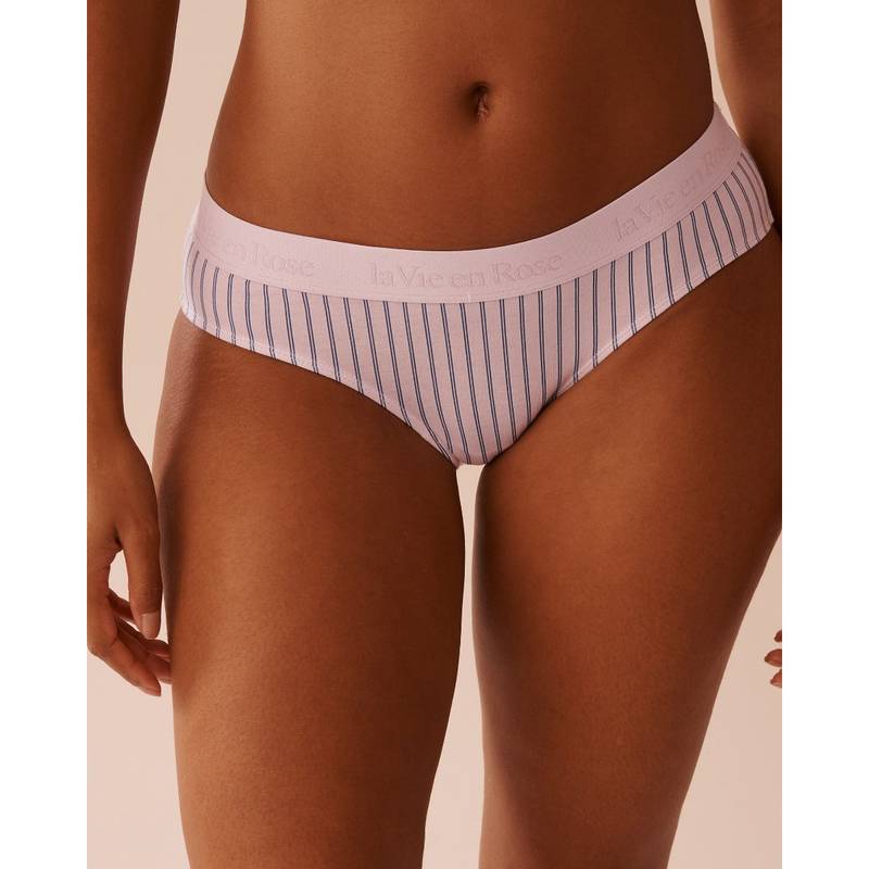 La Vie En Rose Purple Cotton and Logo Elastic Band Bikini Panty (XL)