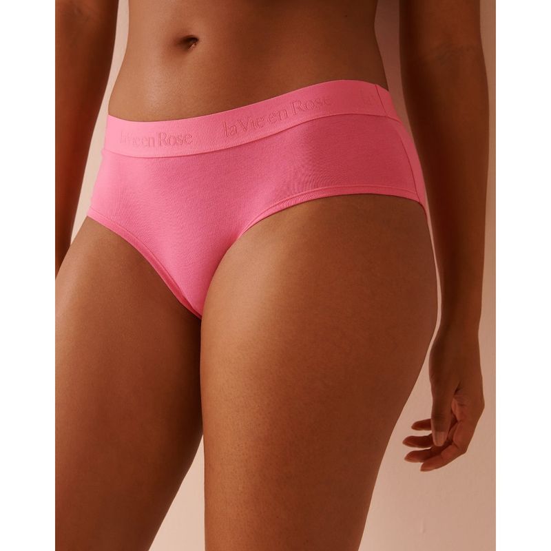 La Vie En Rose Pink Cotton Elas Band Hiph Panty (M)