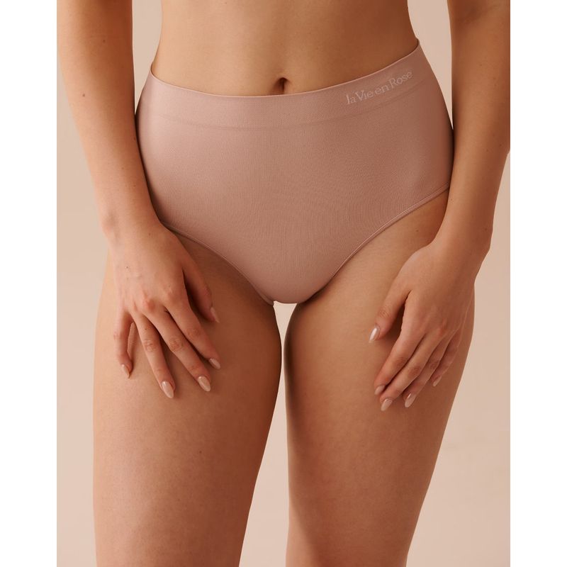 La Vie En Rose Nude Seamless Fabric High Waist Bikini Panty (S)