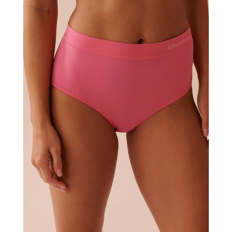 La Vie En Rose Pink Seamless Fabric High Waist Bikini Panty (S)