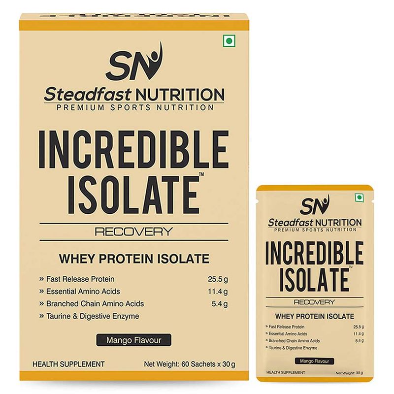 Steadfast NUTRITION Incredible Isolate Whey Protein Blend The Instant Recovery Mango Flavour