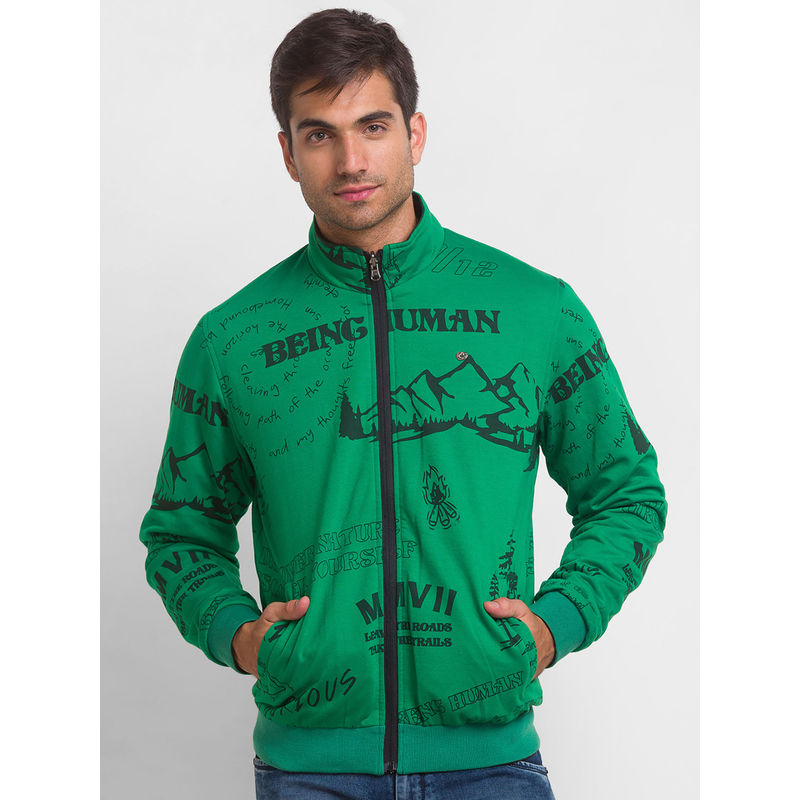 Being Human Men's Black Full Sleeves Reversible Jacket (S)