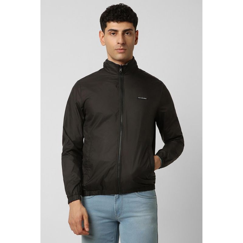 Van Heusen Men Blue Print Reversible Casual Jacket (L)