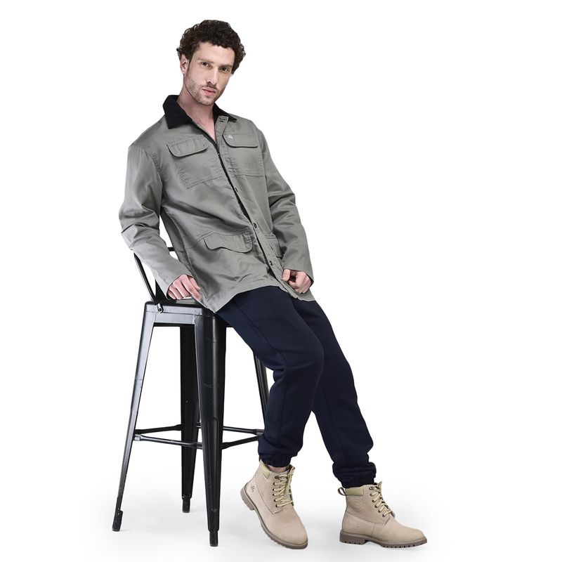 WOODLAND Men Grey Full Sleeves Jacket (M)