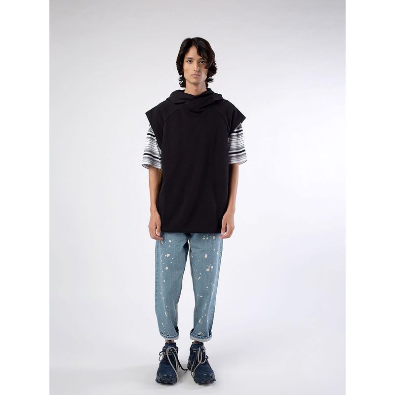 WOODLAND Men Black Sleeveless Jacket (L)