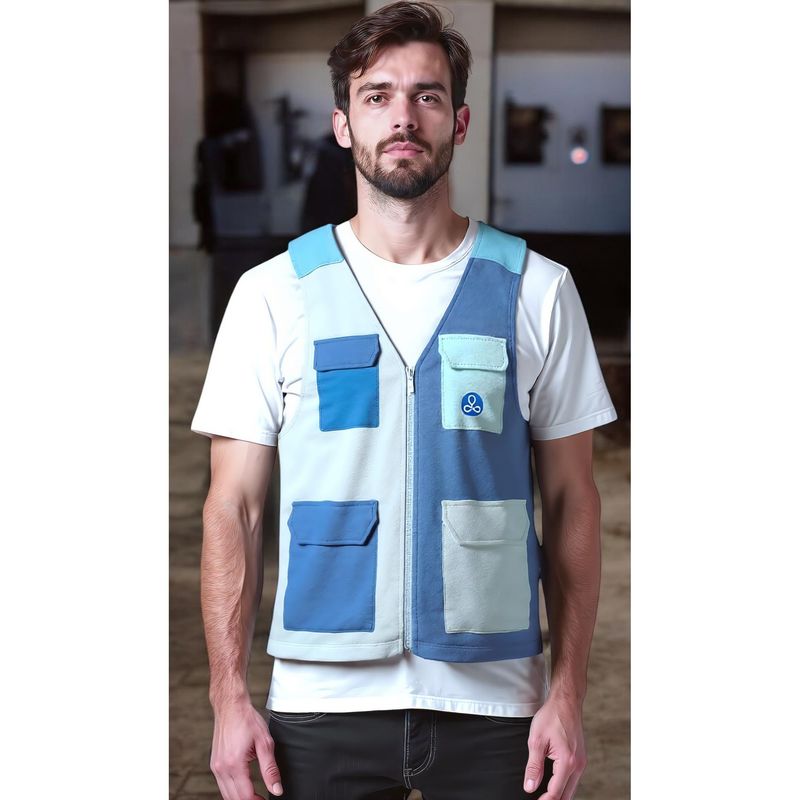 WOODLAND Men Multi-Color Sleevless Jacket (L)