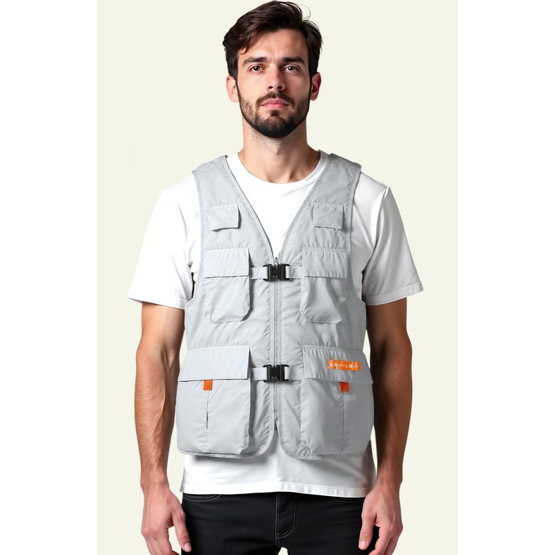 WOODLAND Unisex Grey Sleeveless Jacket (L)