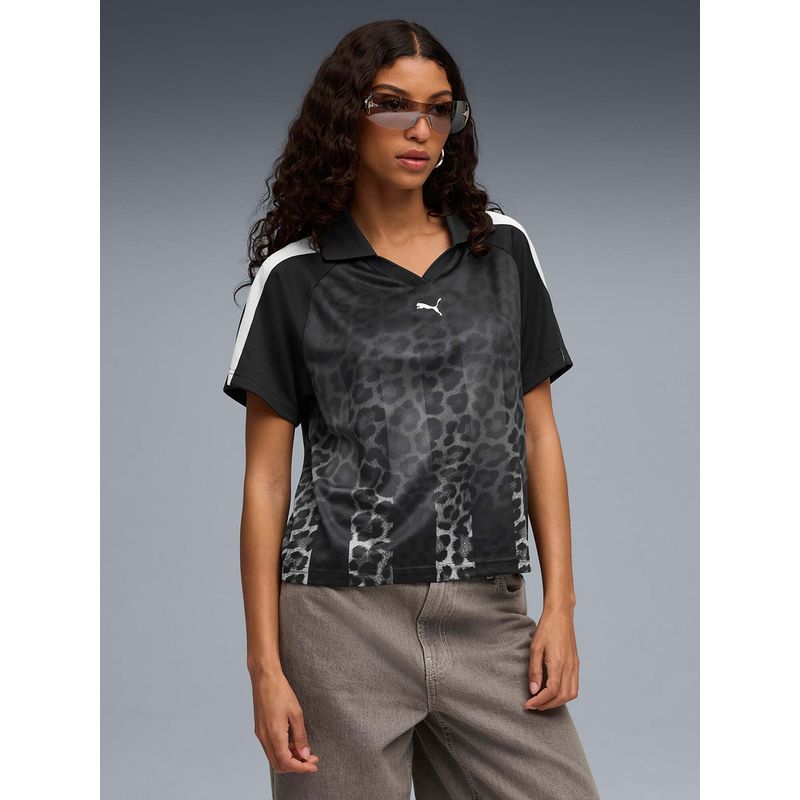 Puma Leo Luxe Women's Relaxed Fit Crop Football Polo T-shirt (XL)