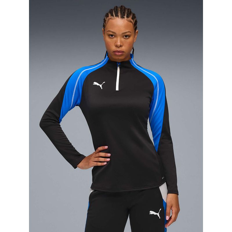 Puma Black Individual Blaze Women's 1/4 Zipper Football T-Shirt (XS)