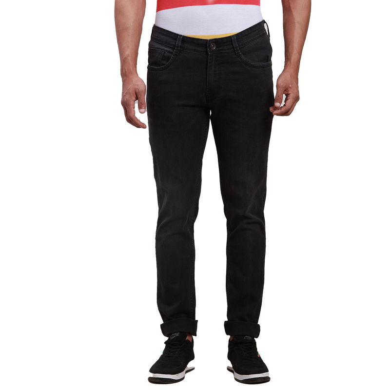 Park Avenue Super Slim Fit Solid Black Jeans (36)