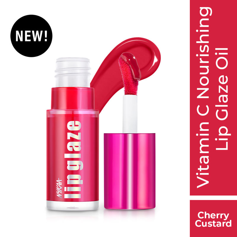 Nykaa Cosmetics Lip Glaze High Pigment Lip Gloss Oil - Cherry Custard