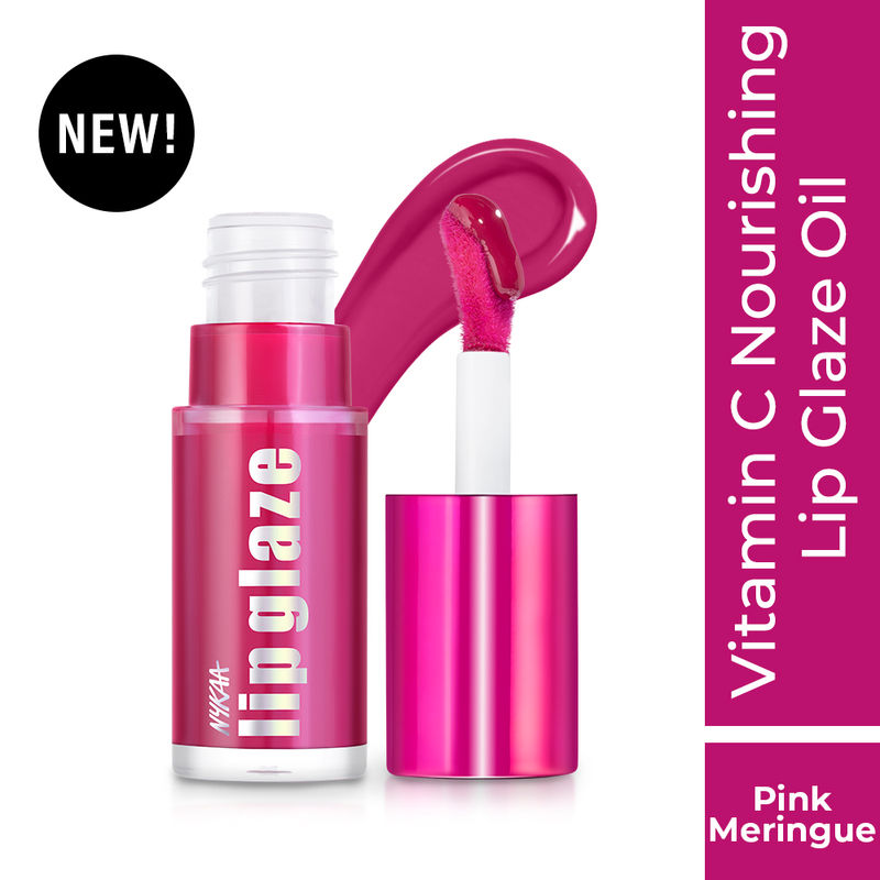 Nykaa Cosmetics Lip Glaze High Pigment Lip Gloss Oil - Pink Meringue