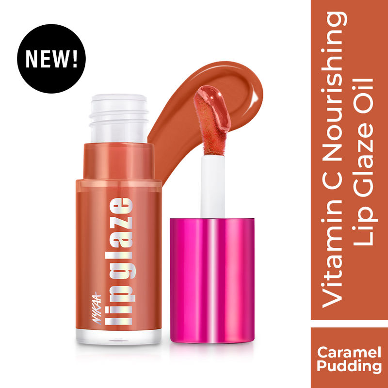 Nykaa Cosmetics Lip Glaze High Pigment Lip Gloss Oil - Caramel Pudding