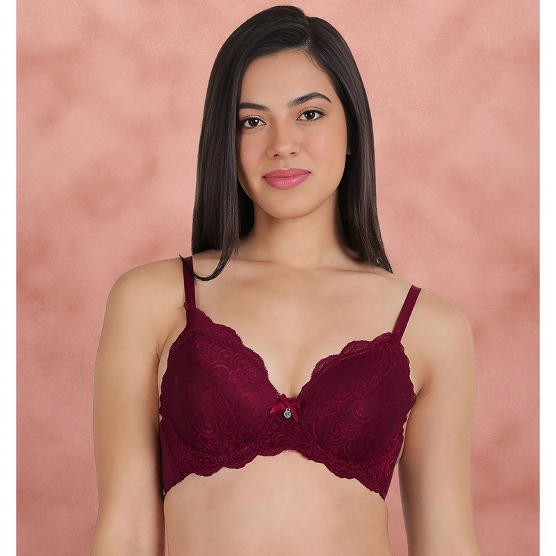 Shyaway Susie By Shyaway Persian Red Full Cup Lace Padded Wired Bra (38C)