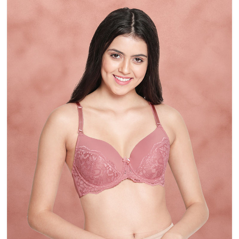 Shyaway Susie By Shyaway Ballet Pink Half Lace Cup Padded Wired Bra (32D)