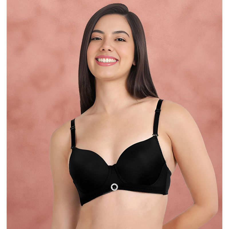 Shyaway Susie By Shyaway Black Beauty Bottom Lace Trim with Charm Wired Bra (32D)