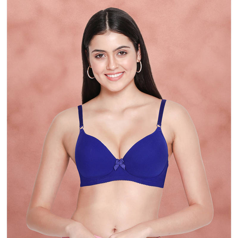 Shyaway Susie By Shyaway Surf Blue Everyday Cotton Padded Wirefree T-Shirt Bra (32D)
