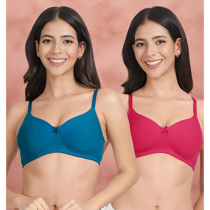 Shyaway Susie By Shyaway Solid Cotton Padded Everyday Bra (Pack of 2) (38C)