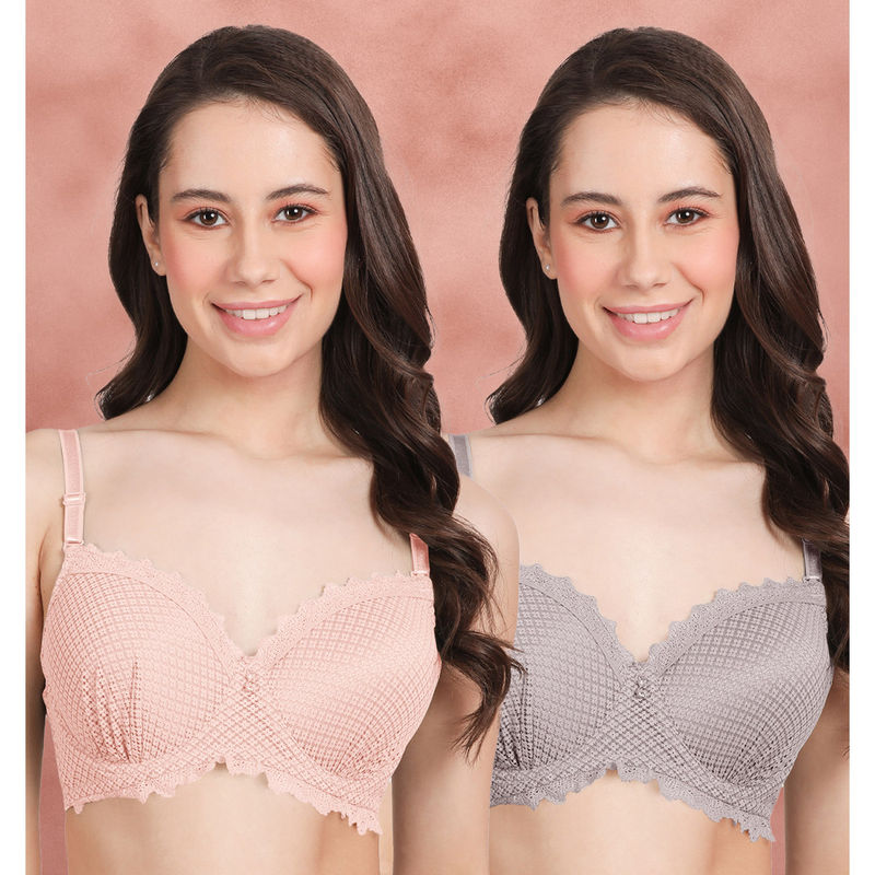 Shyaway Susie By Shyaway Bottom Gathers Padded Wired Bra (Pack of 2) (32C)