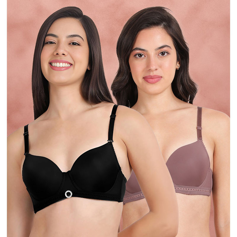 Shyaway Susie By Shyaway Bottom Lace Trim with Charm Wired Bra (Pack of 2) (32D)