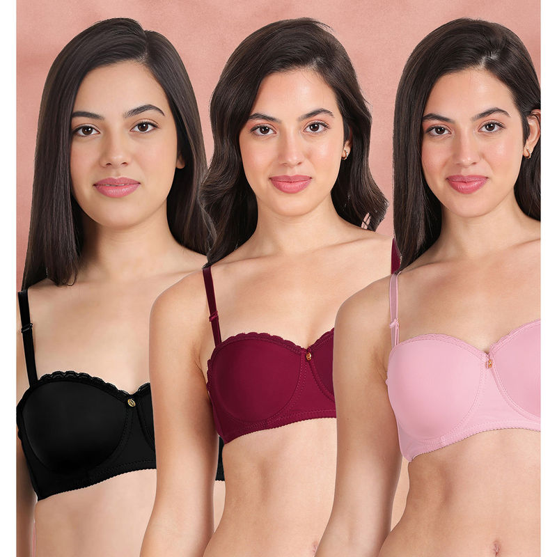 Shyaway Susie By Shyaway Top Lace Wired Balconette Bra (Pack of 3) (38B)