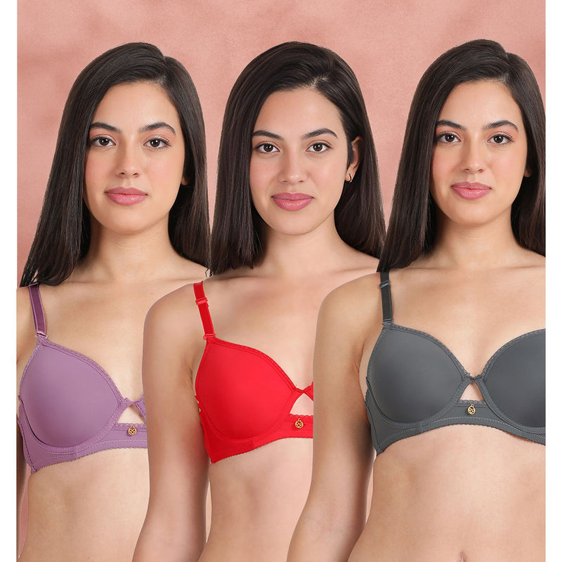 Shyaway Susie By Shyaway Lace Neckline with Centre Keyhole Wired Bra (Pack of 3) (32C)