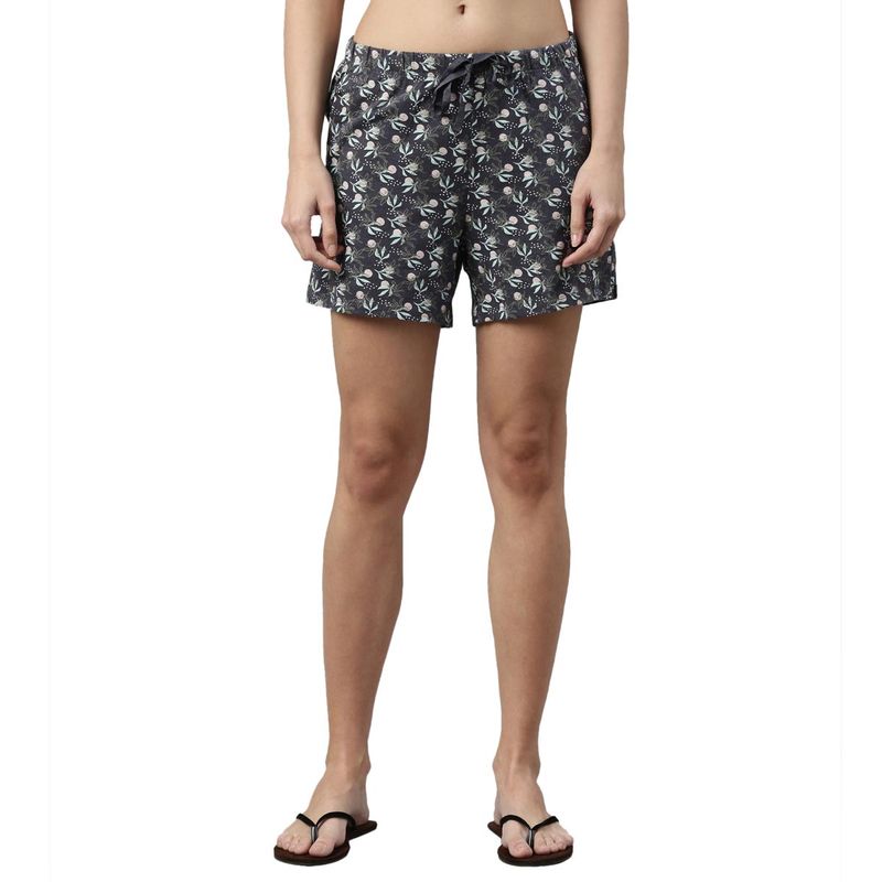 Essentials Dames Stretch Katoen Pull-on Mid Rise Relaxed-fit Short, Zwart, Small