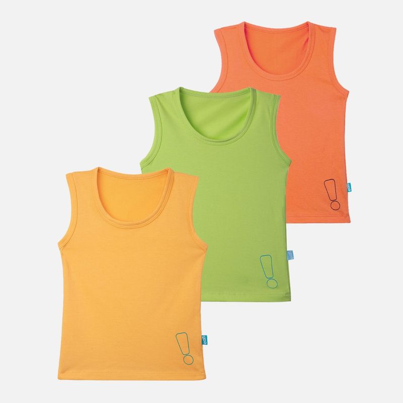 Plan B Cotton Poppers Orange, Lime, Gold Vest For Boys MultiColor