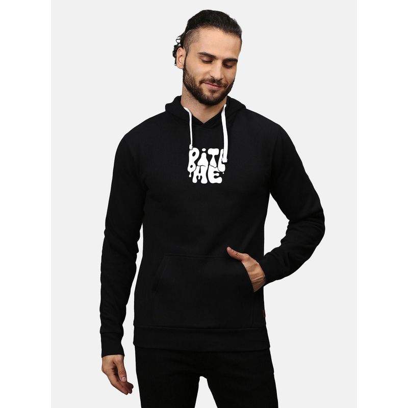 Campus Sutra Men'S Jet Black Bite Me Hoodie (S)