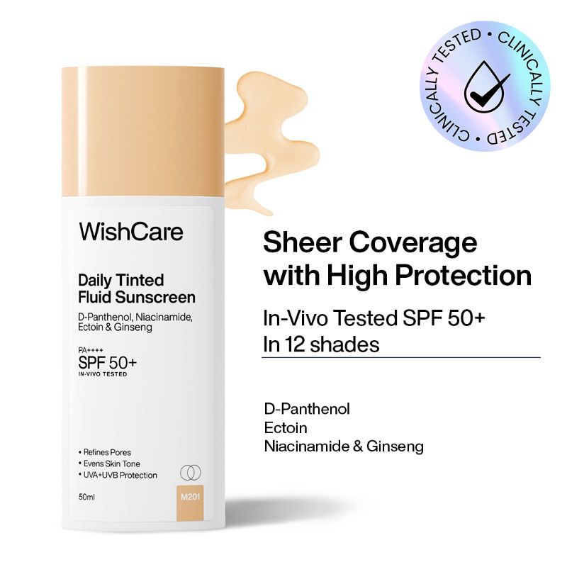Wishcare Daily Fluid Tinted Sunscreen SPF50PA++++ - M201
