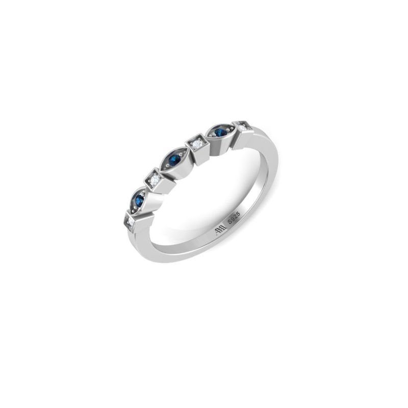Buy Praavy 925 Sterling Silver Whimsical Blue Stone Ring (p19r0234) Online