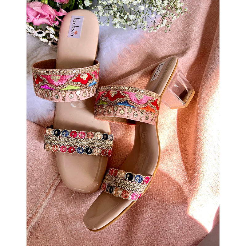 Fuchsia by Aashka Mehta Pink Twist Heels (EURO 36)