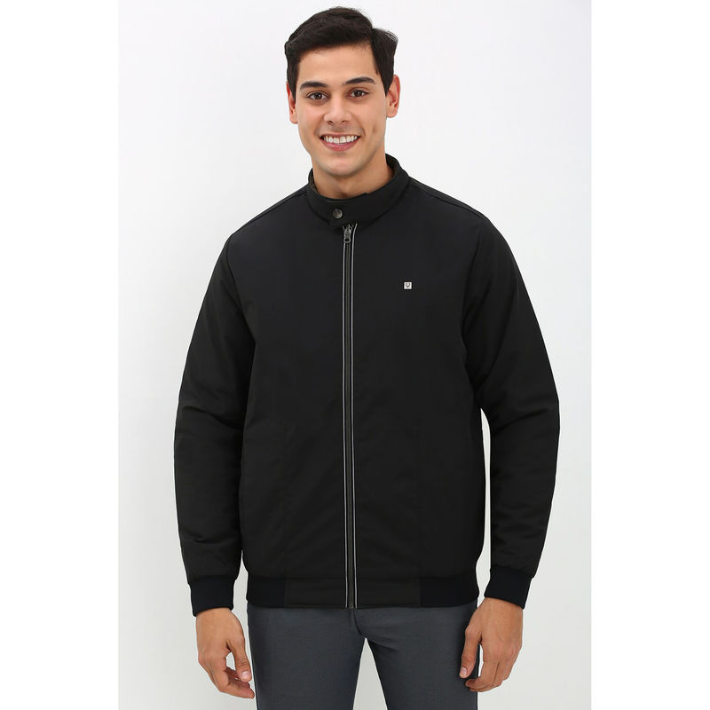 Allen Solly Men Black Solid Full Sleeves Jacket (L)