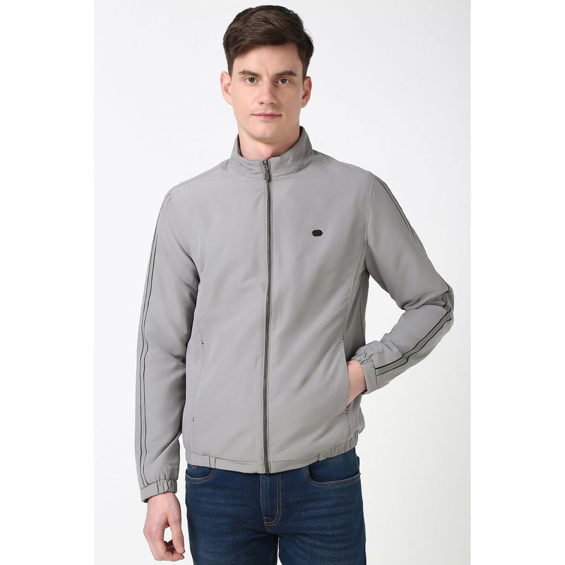 Peter England Men Grey Casual Jacket (XL)
