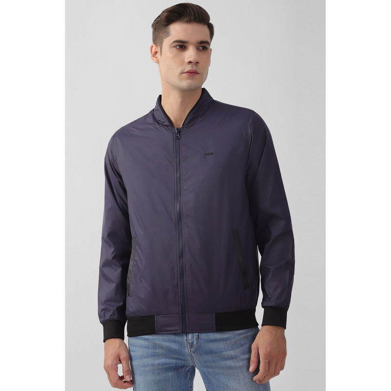 Peter England Men Purple Solid Casual Jacket (S)
