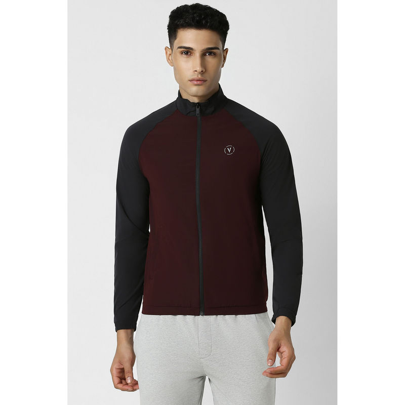 Van Heusen Men Maroon Colorblock Casual Jacket (L)