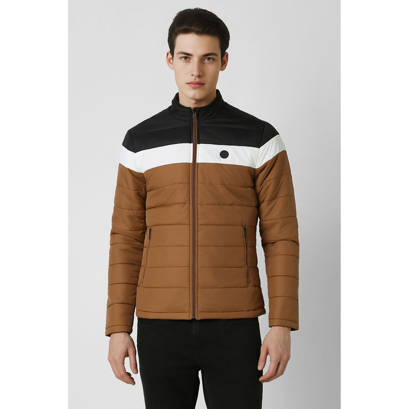 Van Heusen Men Brown Print Puffer Jacket (XL)