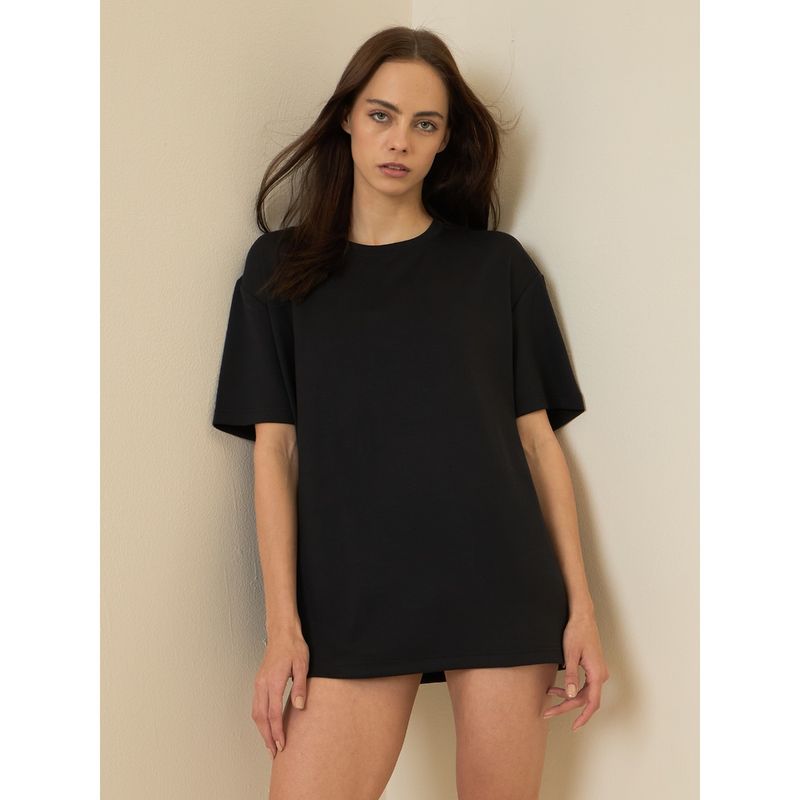 Sweet Dreams Women Black Solid T-Shirt (XS)