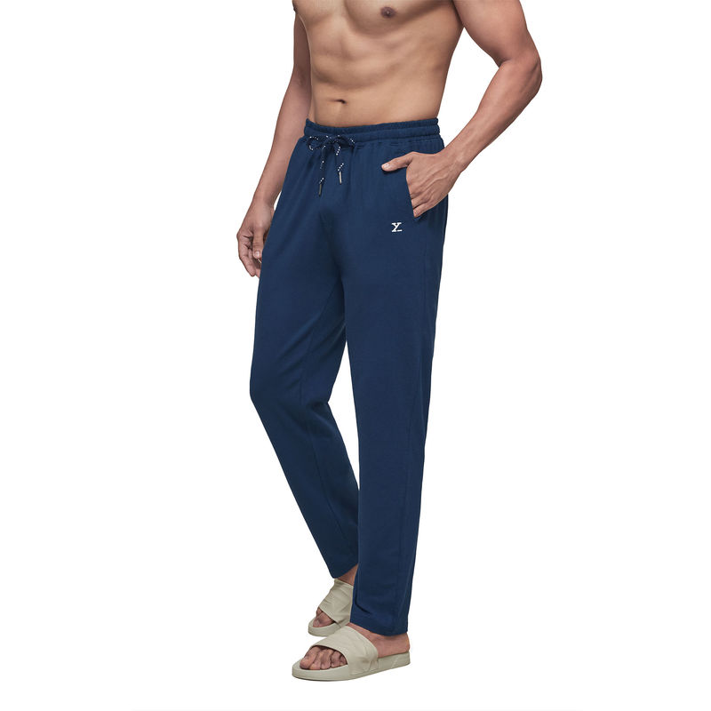 XYXX Men's Cotton Modal Solid Ace Track Pant - Blue (S)