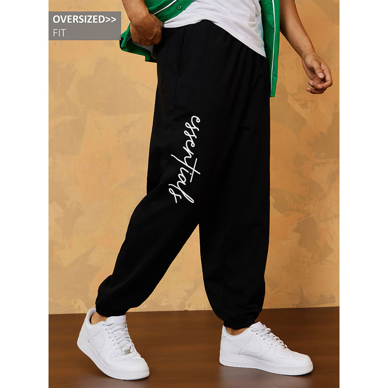 Styli Slogan Print Oversized Jogger with Slip Pocket (L)